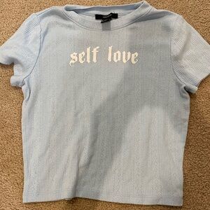 forever 21 womens s self love shirt ribbed lace